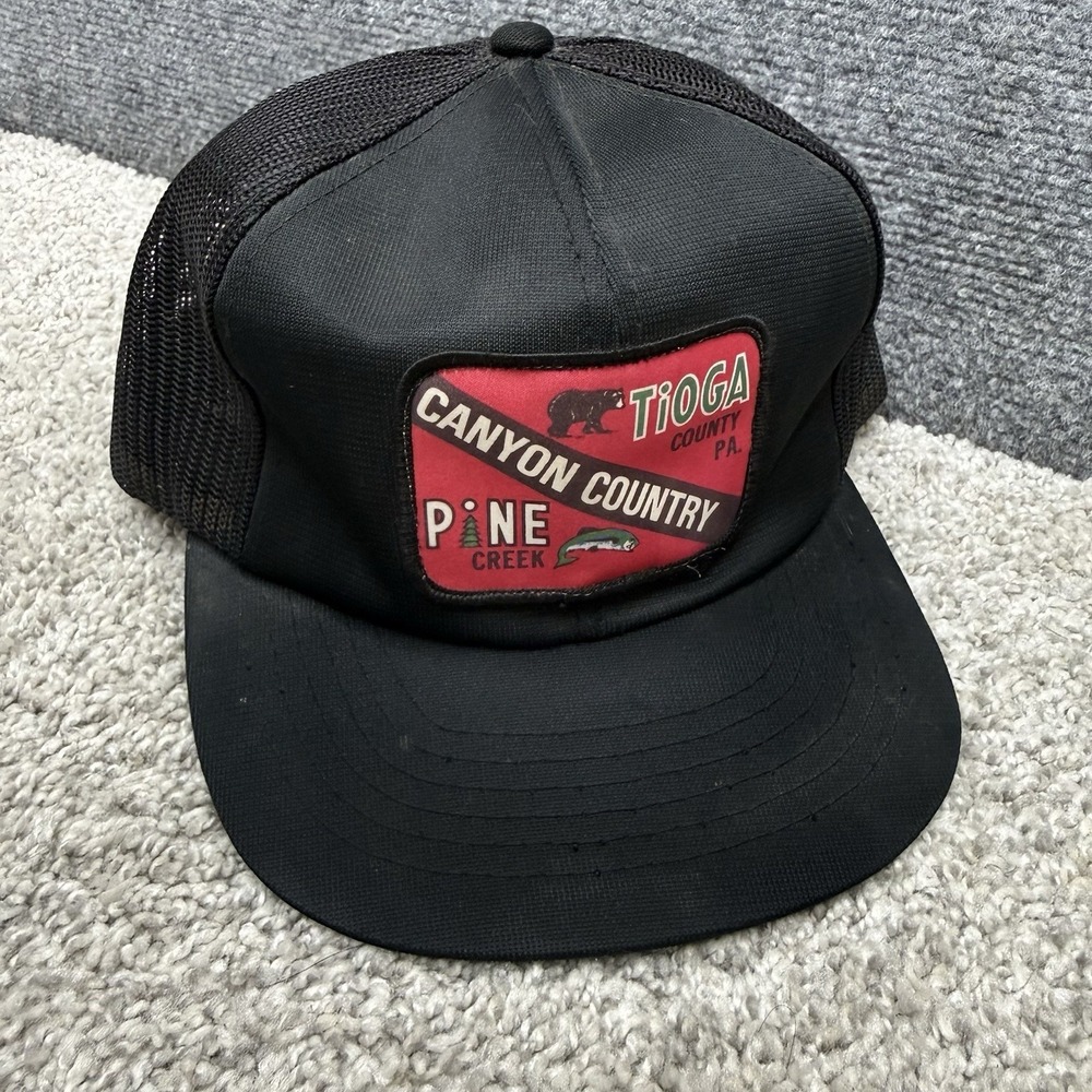 Vintage Young An trucker Cap Hat canyon country Tioga PA Pine Creek (Damaged)